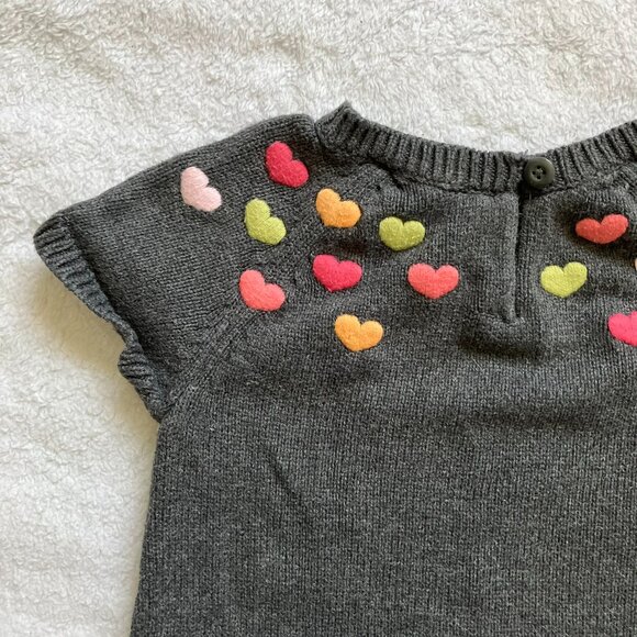 Gymboree 2T Grey Heart Knit Dress Embroidery GUC Toddler Girl - Picture 12 of 16